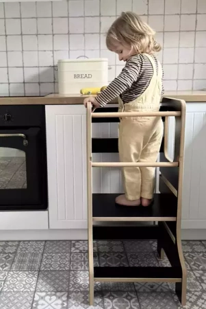 Baby Wood Slim M Kitchen Helper Czarny 