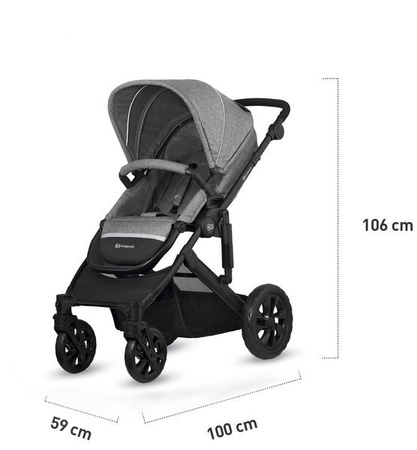 Kinderkraft Prime Lite Wózek Głęboko-spacerowy 2w1 07 Gray