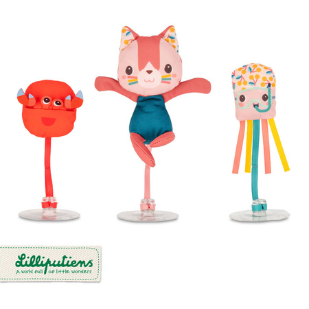 Lilliputiens Zestaw 3 zabawek do kąpieli z przyssawkami Kotka Jeanne 3 m+