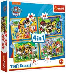 Trefl Puzzle PAW Psi Patrol Wakacyjny Puzzle 4w1