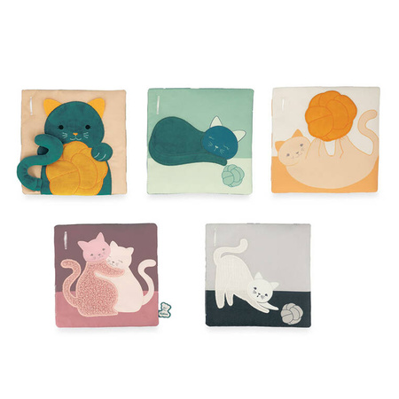 Kaloo Karty sensoryczne miękkie dwustronne 5 szt. Kotki Stimuli