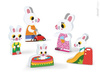 Janod Układanka drewniana 3D Rodzina króliczków w ogrodzie