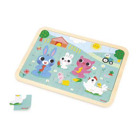 Janod Puzzle drewniane 24 el. Farma 3+