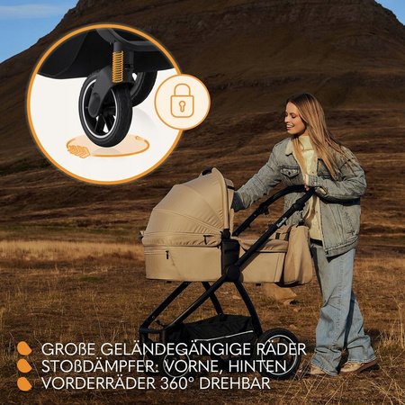 Lionelo Meril Wózek Głęboko-Spacerowy 3w1 Beige Sand 