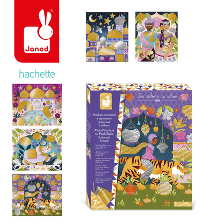 Janod Zestaw kreatywny Metalowe naklejki do wytłaczania Bollywood 7+