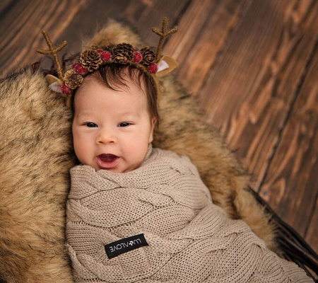 Lullalove Kocyk Premium Z Wełny Merino Beżowy