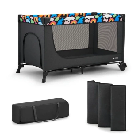 KinderKraft Joy 2  Łóżeczko Turystyczne Happy Shapes