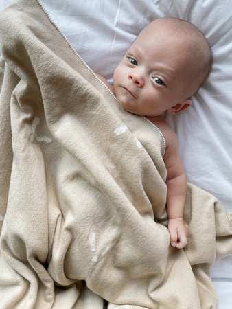 Piapimo HandyBlanky Kocyk Bambusowy 80x100cm Pszczółki Piaskowy