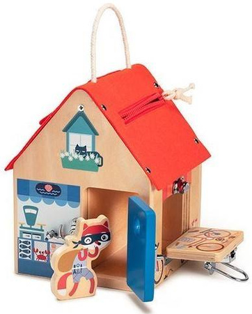 Lilliputiens Drewniany Domek Manipulacyjny Z Zamkami Lisek Włamywacz 3 Lata+