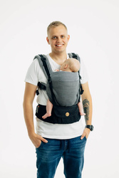 LennyLamb Moje Pierwsze Nosidełko LennyUpGrade PRO, Splot Jodełkowy, 100% Bawełna , Rozmiar Standard - Mała Jodełka Ombre Szary