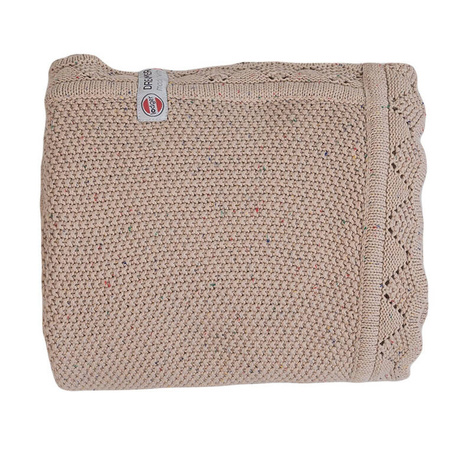 Lodger Kocyk niemowlęcy dziergany bawełniany 80x100 beżowy Tribe Fancy Linen