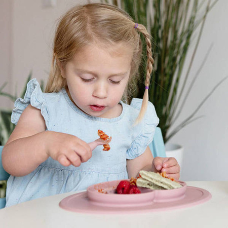 EZPZ Komplet Silikonowych Sztućców Mini Utensils Pastelowy Róż