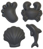 Funkit World Scrunch Silikonowe Foremki Do Piasku 4 szt. Ciemny Szary