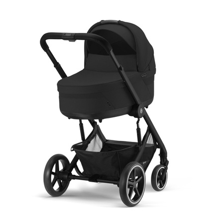 Cybex Balios S Lux Wózek Głęboko-Spacerowy Moon Black 2023 Rama Czarna + Cybex Aton B2 i-Size 0-13kg + Baza One Volcano Black