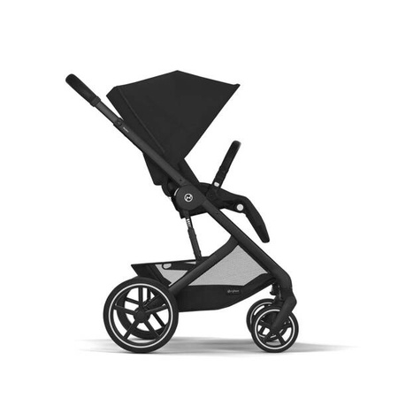 Cybex Balios S Lux 2.0 Wózek Głęboko-Spacerowy Moon Black / Ocean Blue + Cybex Aton B2 i-Size Fotelik Samochodowy 0-13kg + Baza One Volcano Black