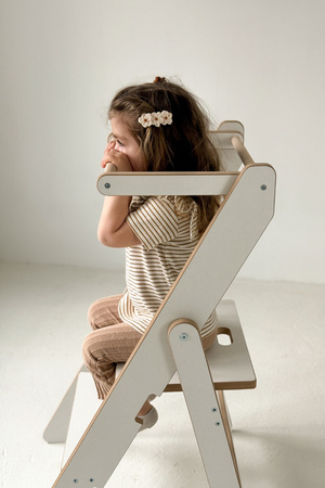 Baby Wood Kitchen Helper Składany Biały