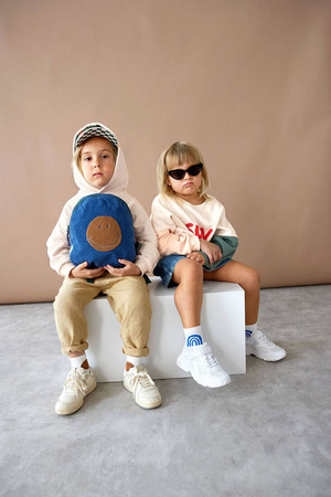 Lassig Bluza z bawełny organicznej GOTS Little Gang Sun milky 4-6 lat