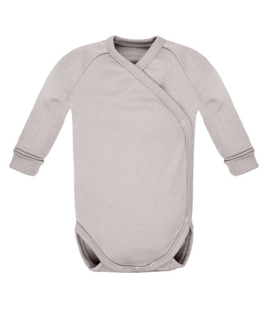 Poofi Body z Długim Rękawem Rozmiar 56 0-2m Jasny Szary