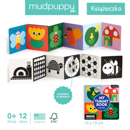 Mudpuppy Kartonowa kontrastowa dwustronna książeczka harmonijka Natura 0+