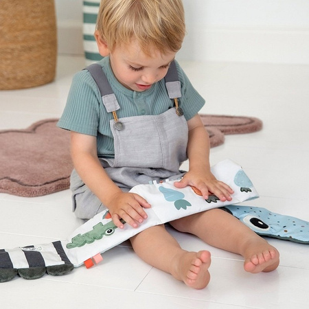 Done by Deer Rozkładana Książeczka Sensoryczna Croco Green