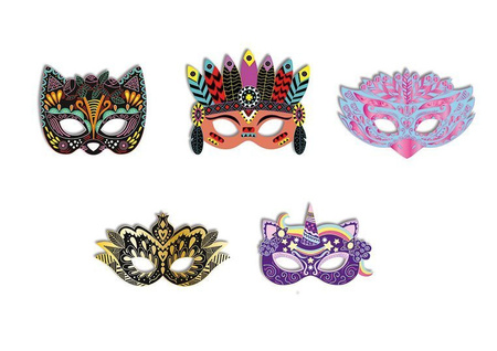 Janod Zestaw kreatywny Do zdrapywania Maski karnawałowe 5+