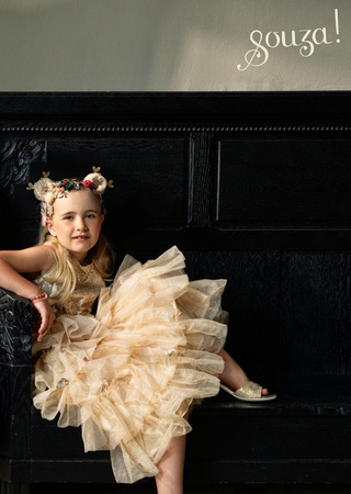 Souza! Opaska z pomponami i brokatową aplikacją renifera świąteczna