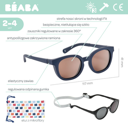 Beaba Okulary przeciwsłoneczne dla dzieci 2-4 lata Bright - Night Blue