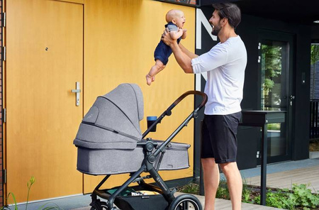 Kinderkraft B-Tour Wózek Głęboko-Spacerowy + Fotelik 0-13 kg Zestaw 3w1 Light Grey