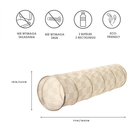 3 Sprouts Tunel Do Zabawy Checkerboard Beige