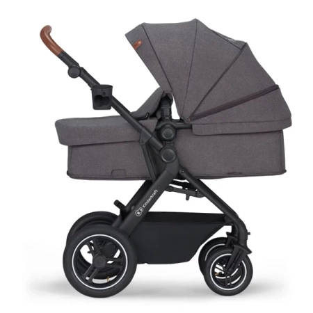 Kinderkraft B-Tour Mink Pro Wózek Głęboko-Spacerowy + Fotelik 0-13 kg Zestaw 3w1 Dark Grey