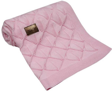 Koc Dzianinowy Bambusowy KOC-09  Różowy