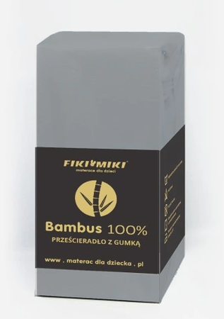 Fiki Miki Prześcieradło Bambusowe Szare 35x75