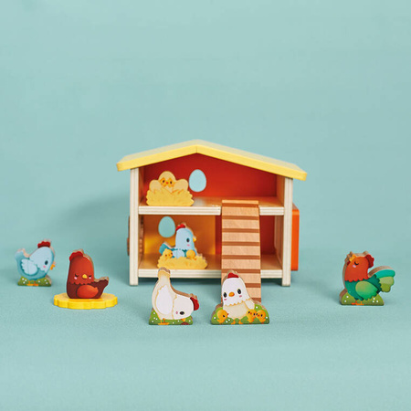 Janod Drewniany domek Farma Mój pierwszy kurnik 18 m+