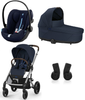 Cybex Balios S Lux 2.0 Wózek Głęboko-Spacerowy Ocean Blue + Cybex Cloud G I - Size Fotelik Samochodowy 0-13 kg + Adaptery