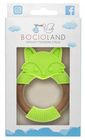 Bocioland Gryzak Drewniano-Silikonowy Lisek Zielony BOC0524