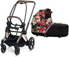 Cybex e-Priam 4.0 Rama ze Stelażem Siedziska + Gondola Wózek Głęboki Spring Blossom Dark