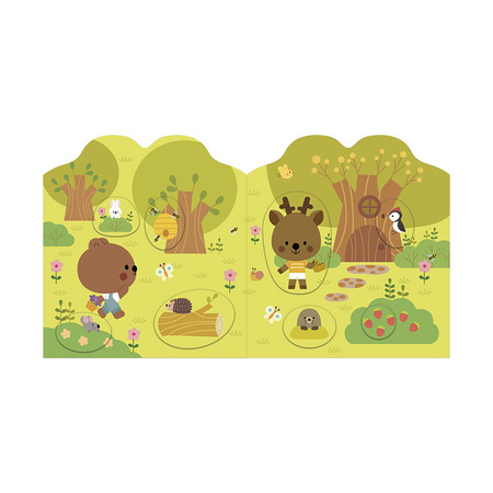 Janod Książeczka do wyklejania z naklejkami Las 18m+