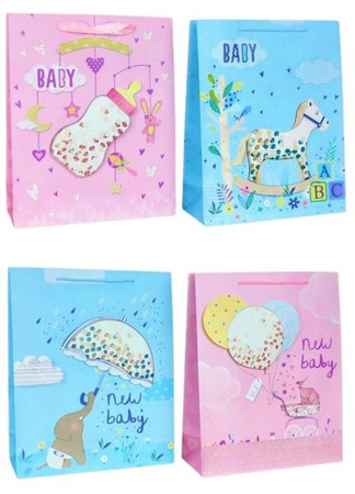 W&K Torebka Upominkowa 3D Brokatowe L