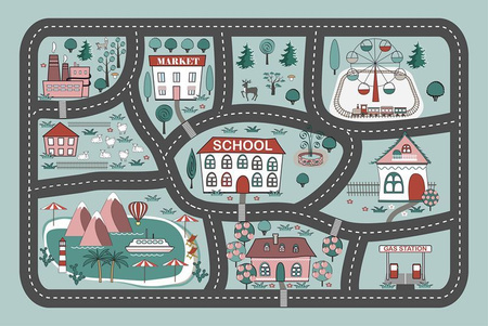 Marko Dywan Dla Dzieci Ultra Miękki 100x150 - Miasto