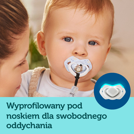Canpol Babies Smoczek Silikonowy Symetryczny Bonjour Paris 6-18m 2szt. Boy
