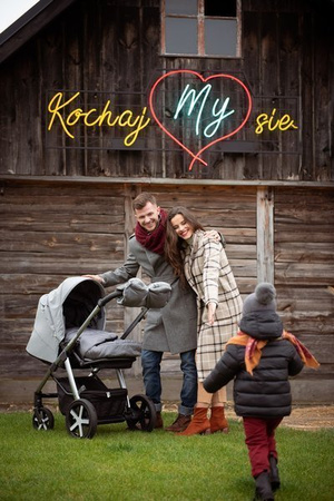 Baby Design Husky 2022 Wózek Głęboko-Spacerowy 	 117 Graphite Koła Pompowane 