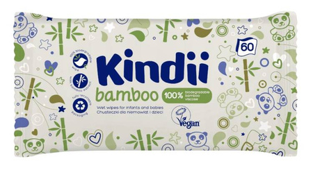 Kindii Chusteczki Dla Dzieci i Niemowląt Bamboo 60 szt