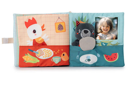 LILLIPUTIENS Książeczka aktywizująca z mini-przytulanką Smacznego! Wilk Louis 12 m+