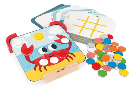 Janod Układanka drewniana magnetyczna z tablicą Uczę się kolorów