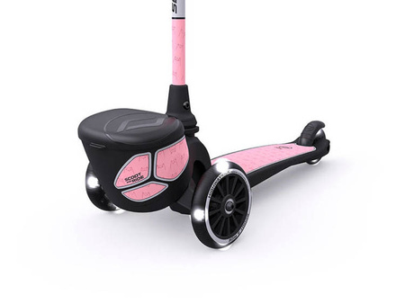 Scootandride Highwaykick 2 Lifestyle Hulajnoga Trójkołowa Balansowa ze Świecącymi Kółkami i Odblaskową Kierownicą 2+ Reflective Rose