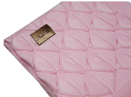 Koc Dzianinowy Bambusowy KOC-09  Różowy