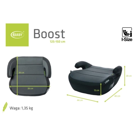 4Baby Boost Fotelik Samochodowy 15-36 kg Podstawka Graphite