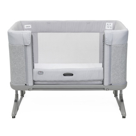 Chicco Next2Me Forever Łóżeczko Dostawne 3w1 do 22kg Ash Grey + Prześcieradło 2szt Pink Pois