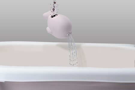 Primabobo MyToy Wanienka Składana z Matą Antypoślizgową, Zabawką Oraz Poduszką Do Kąpieli Różowa