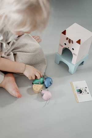 Janod Drewniana układanka Orientacja w przestrzeni Kot i mysz 3+